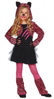 Roze katten carnaval / halloween pakje voor meisjes 110-116 (5-6 jaar) - Carnavalsjurken