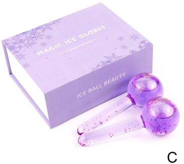 Roze Kristal Ijs Bal Ice Therapie Massage Glas Schoonheid Bal paars