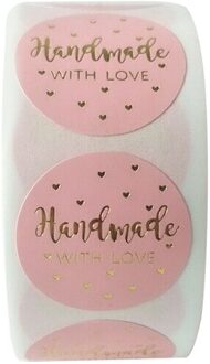Roze Label Stickers Folie Dank U Stickers 1 ''500Pcs Smaak Business Bestellen Home Hand Madesticker Bruiloft Envelop jul709
