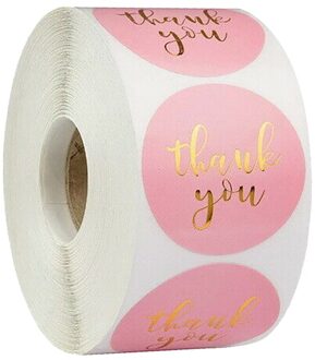 Roze Label Stickers Folie Dank U Stickers 1 ''500Pcs Smaak Business Bestellen Home Hand Madesticker Bruiloft Envelop jul709