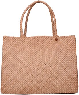 Roze Leren Schoudertas - One Size