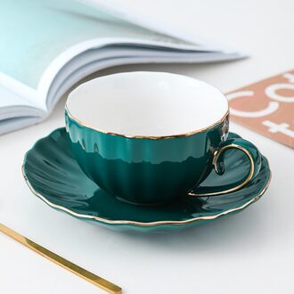 Roze Leuke Creatieve Porselein Kop En Schotel Keramiek Eenvoudige Thee Sets Modern Koffie Cups Tazas Para Cafe Fluorescerend Groen