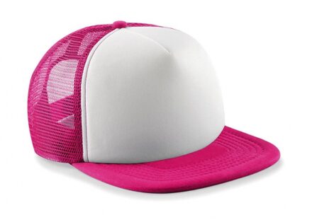 Roze met witte vintage kinder baseball cap