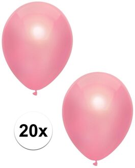 Roze metallic ballonnen 30 cm 20 stuks