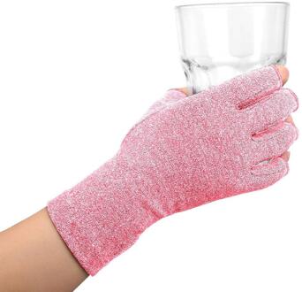 Roze paars dames artritis compressie handschoenen roze kleur / M