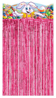 Roze Pasen deurgordijn - Feestdeurgordijnen Multikleur
