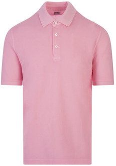 Roze Polo Shirt Korte Mouw Fedeli , Pink , Heren - 2Xl,Xl,L,M,5Xl,3Xl,4Xl
