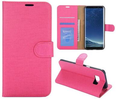 Roze pu leren Samsung Galaxy S8 PLUS portemonnee hoesje