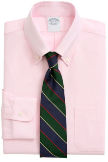 Roze Regular Fit Oxford Overhemd met Button-Down Kraag Brooks Brothers , Pink , Heren - 2Xl,Xl,L,M,S,3Xl
