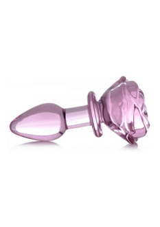 Roze Roos - Glazen Butt Plug - Klein - Roze Roos - Glazen Butt Plug - Klein