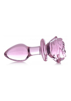 Roze Roos - Glazen Butt Plug - Medium - Roze Roos - Glazen Butt Plug - Medium