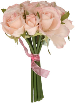 Roze rozen boeket 20 cm