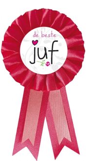 Roze rozet de beste juf - juffendag - einde schooljaar Multi