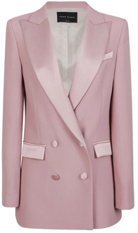Roze Tuxedo Jas Peak Revers Hebe Studio , Pink , Dames - S,Xs,2Xs