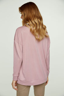 Roze V Hals Gebreide Top Rosé - L