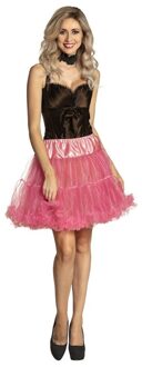 Roze verkleed petticoat rok voor dames 45 cm - roze verkleedkleding rokken