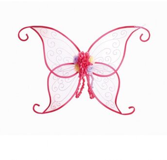 Roze vlinder vleugels bloemen