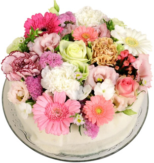 Roze wit pastel bloementaart