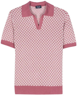 Roze/Wit Polo Shirt Drumohr , Pink , Heren - 2Xl,Xl,L,M,4Xl