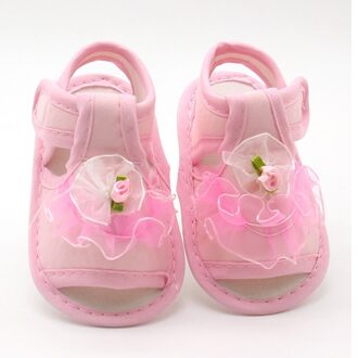 Roze Wit Rood Baby Meisje Kant Bloemen Sandalen Katoen Stof Vrouwelijke Sandalen Meisje Zomer Shoesflowers Sandalen Aankomst Roze / 13-18 months