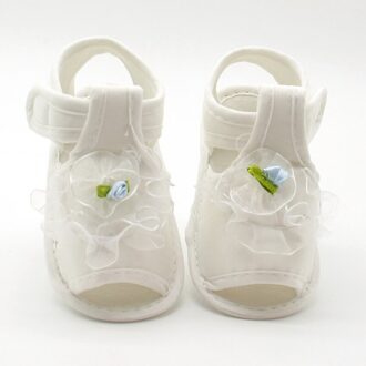 Roze Wit Rood Baby Meisje Kant Bloemen Sandalen Katoen Stof Vrouwelijke Sandalen Meisje Zomer Shoesflowers Sandalen Aankomst wit / 7-12 Months
