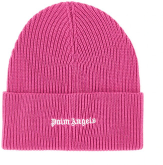 Roze wollen blend beanie muts Palm Angels , Pink , Dames - ONE Size