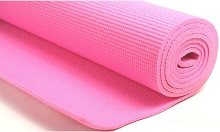 Roze yogamat/sportmat 180 x 60 cm