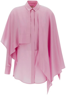 Roze zijden blouse Quira , Pink , Dames - S,Xs