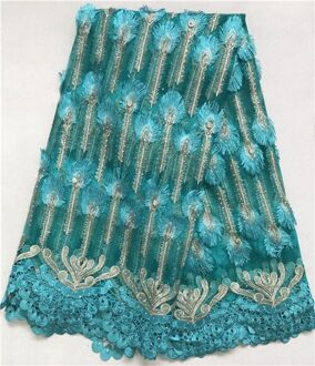 Roze zwitserse voile kant in zwitserland stenen franse netto kant afrikaanse tule kant ankara stof voor jurk 5 yard /lot5800 Groen