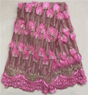 Roze zwitserse voile kant in zwitserland stenen franse netto kant afrikaanse tule kant ankara stof voor jurk 5 yard /lot5800