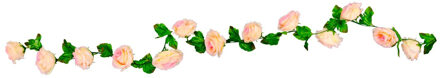Rozen bloemenslinger - kunstplant/bloem - roze - 220 cm - Kunstplanten