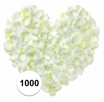 Rozenblaadjes - 1000x stuks - wit - huwelijk/bruiloft/trouwen - kunststof