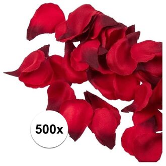 Rozenblaadjes - 500x stuks - polyester - 3 x 3 cm - 200g - valentijnsdag Rood
