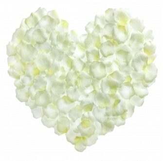 rozenblaadjes - 500x stuks - wit - huwelijk/bruiloft/trouwen - strooien maar - kunststof - Rozenblaadjes / strooi