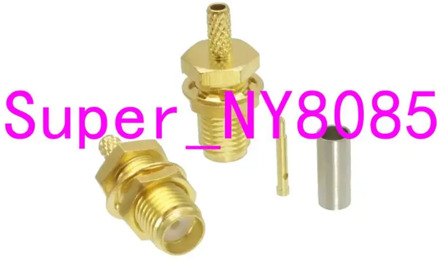 RP-SMA female plug nut bulkhead crimp RG174 RG316 LMR100 Cable RF connector