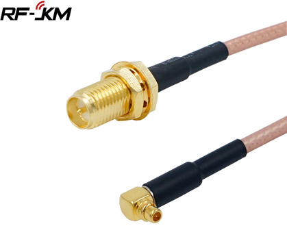 RP-SMA female (plug) to MMCX male right angle RF Coax Pigtail Cable RG316 Connector Adapter