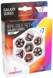 RPG Dice Set - Galaxy Series Mars (7 stuks)