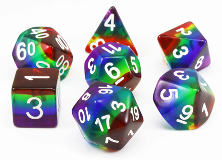 RPG Dice Set - Translucent Rainbow