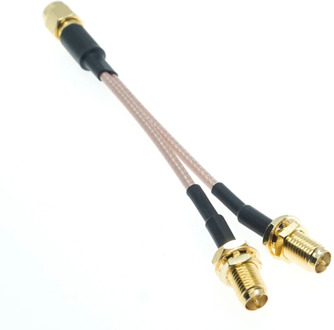 RPSMA Male to 2X RP SMA Female Y type Splitter Combiner jumper Pigtail RF Coaxial Cable