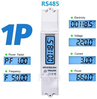 RS485 220V/230V 5(100A) 50/60Hz Din Rail Eenfase Modbus-Rtu Stroomverbruik Kwh Watt Teller Elektrische Energie Meter