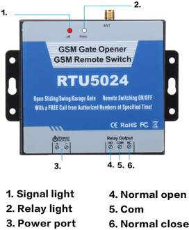RTU5024 Gsm Gate Opener Relais Schakelaar Draadloze Afstandsbediening Deur Toegang Schakelaar Deuropener Gratis Call 850/900/1800/1900Mhz