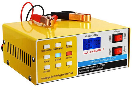 Ru Auto Batterij Oplader Automatische Intelligente Puls Reparatie 130 V-250 V 200AH 12V 24V Met Adapter UK