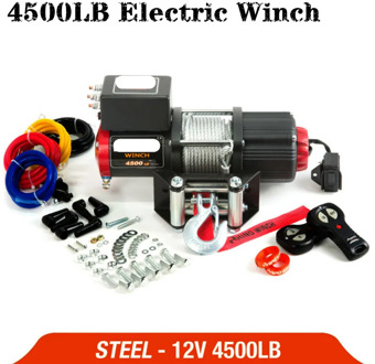 RU electric winch 12V 4500lb remote control set heavy duty ATV trailer high strength steel electric winch