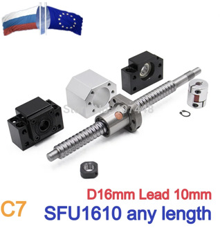 ru es 1pcs 16mm Lead 10MM BallScrew 1610 Rolled Ball screw SFU1610 with single Ballnut +1set BKBF/EKEF/FKFF12 end support