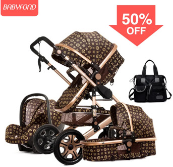 RU free ship ! Luxury 3 in 1 baby stroller high landscape winter baby stroller baby can Seat and recliner umbrella carts