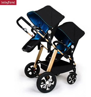 RU free shipping !Twins baby stroller black light baby stroller Multifunction double baby stroller Aluminum alloy prams