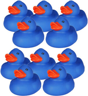 Rubber badeendje - 10x - Classic blauw - badkamer fun artikelen - size 5 cm - kunststof