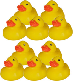 Rubber badeendje - 10x - Classic geel - badkamer fun artikelen - size 5 cm - kunststof