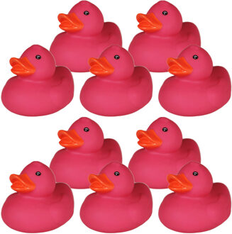 Rubber badeendje - 10x - Classic roze - badkamer fun artikelen - size 5 cm - kunststof