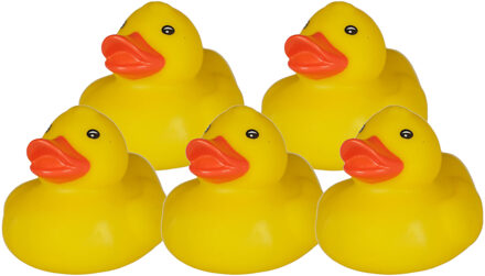 Rubber badeendje - 5x - Classic geel - badkamer fun artikelen - size 5 cm - kunststof